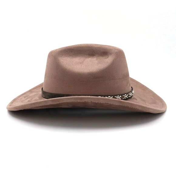 3365 Western Suede Cowboy Hat For Women Men Wide Brim Classic Cowgirl